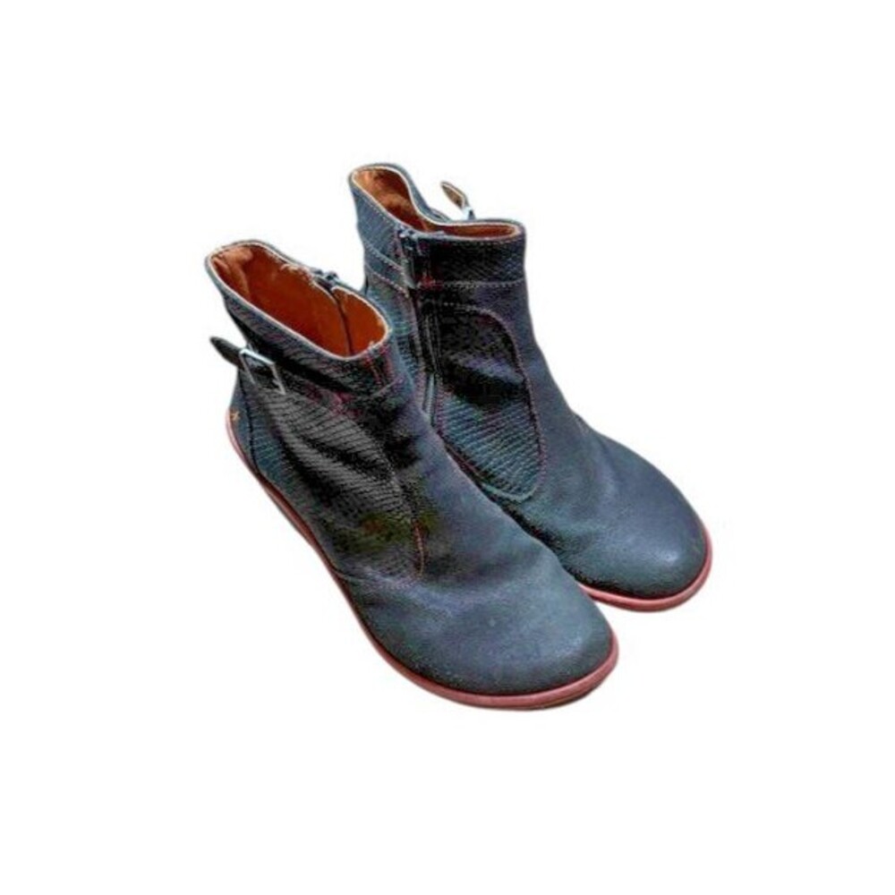 ART The Art Company Womens Size 40/9 Black Leather Zip Wedge Heel Bootie Boots - Picture 2 of 10